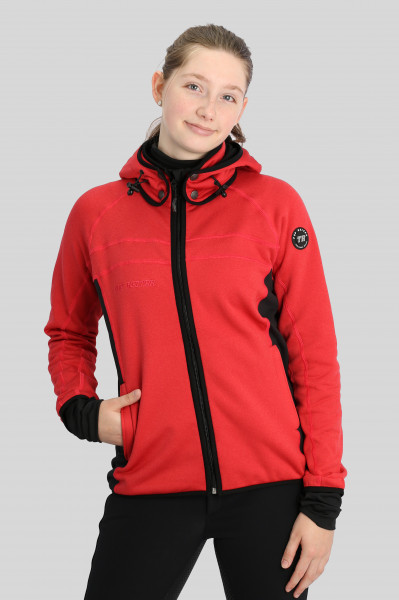 Jacket "PERLA" with hood, Women, red