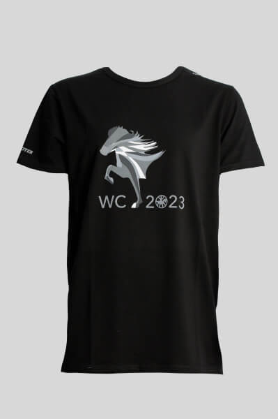 T-Shirt "WM2023", Crew-neck, schwarz