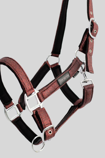 Halter-Set "GLITRANDI" with rope, burgundy